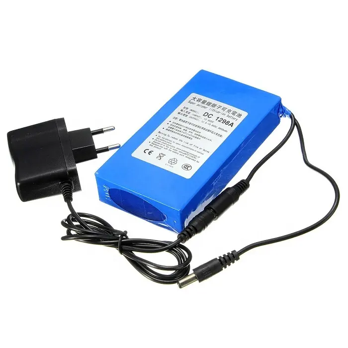 Küçük 12 v şarj edilebilir güneş cctv kablosuz pil 6000 mah