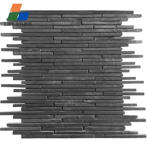 Garden Decoration Gray Natural stone Mosaic Slate Mosaic wall