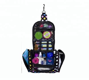 Léger Hanging Toilette Voyage Sac Maquillage Organisateur Cosmétique sac avec Plusieurs Compartiments dans Polka Dot - Product Image 3