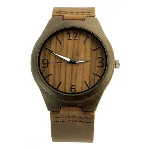 Reloj personalizado de madera para parejas, pulsera de madera de bambú natural, de cuarzo, para hombres y mujeres