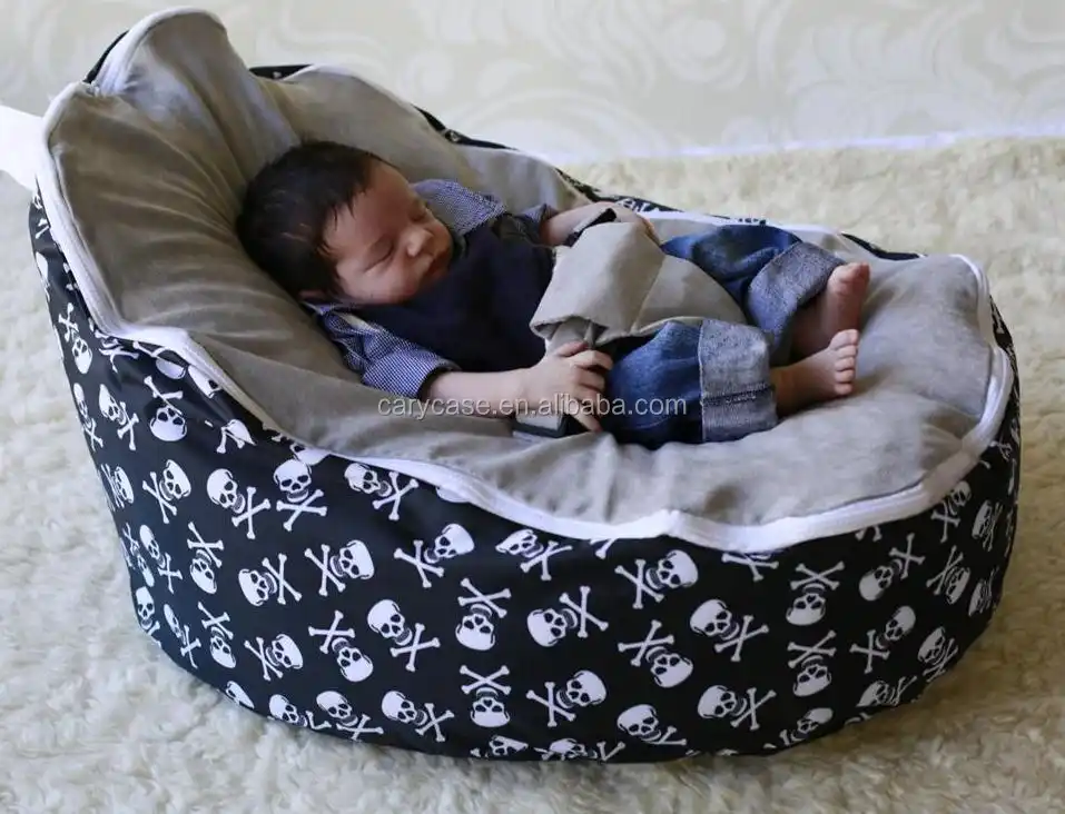 פיראטים גולגולת עצם + אפור מושב כיסא שקית שעועית תינוק דפוס/ספה שקית שעועית-בד עמיד למים
