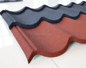 Nuovo tipo di piastrelle in materiale di copertura in zinco per tegole in acciaio rivestito in pietra popolare per la costruzione