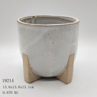Vases et pots de plantes en relief à motif régulier/pot de fleurs pour plantes d'intérieur avec pot en argile à pattes