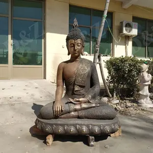 Sculptures de bouddha taille de vie religieux, grande taille, en laiton métallique