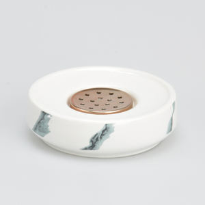 Nouveau porte-savon moderne en céramique blanche de forme ronde - Product Image 2