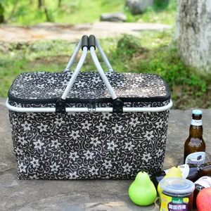 Collapsible Wholesale Cooler Picnic Basket With Aluminum Handles