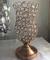 Rose gold crystal bronzen metalen kandelaar stand pijler voor event decoratie