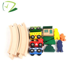 Manufacture Price children's wooden car train track set station