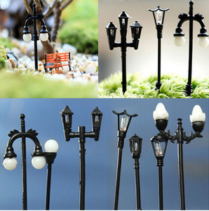 Lampada Mini lampione di alta qualità per giardino fatato casa in miniatura Jardin terrario decorazione in resina antiquata - Product Image 2