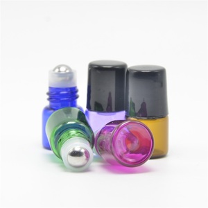 <span class=keywords><strong>1ml</strong></span> 2ml 3ml 명확한 호박색 스테인리스 롤러 공 및 까만 모자를 가진 병에 다채로운 유리제 목록 - Product Image 2