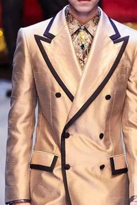 Custom Made ชุดแต่งงานสำหรับผู้ชาย Slim Fit เจ้าบ่าว Tuxedos Peaked Lapel ชุด - Product Image 5