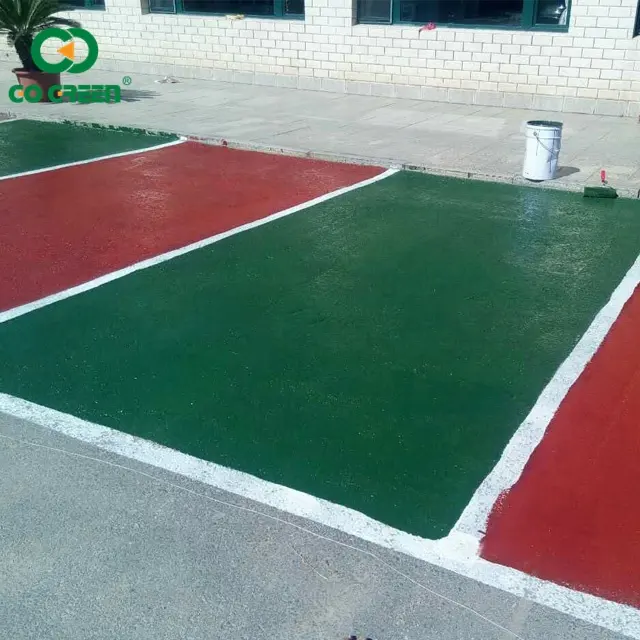 Colored asphalt sealcoating for road paving material