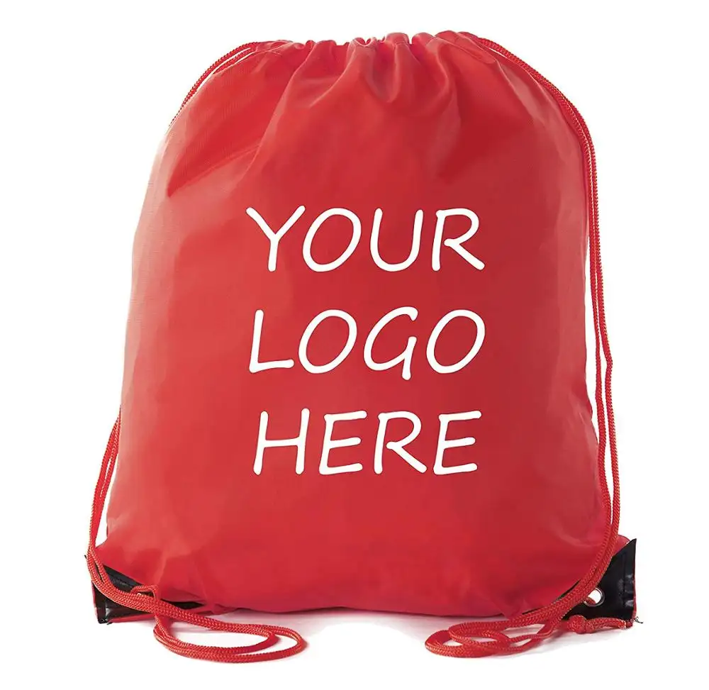 Portable sack cheap nylon drawstring backpack simple Solid bag back bag for travel drawstring bag for books shoes K01