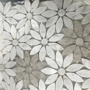Ee.uu. selección estilo blanco Flor de mármol del mosaico