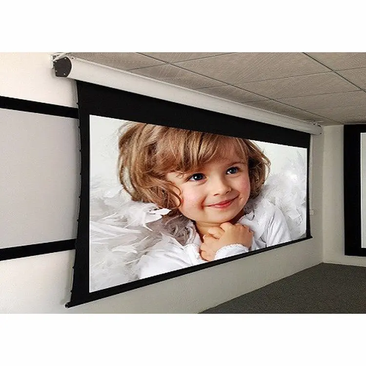 Top quality hot sale rear Deluxe electric projection screen