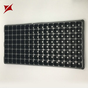 Bahan plastik hitam biji tanaman sayuran asosatiopgrowing <span class=keywords><strong>Tray</strong></span> kustom Logo PET disesuaikan nampan pembibitan & tutup PE dilapisi - Product Image 4