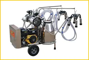 vacuum with gasoline engine farm car for milk extruding for cow with two buckets