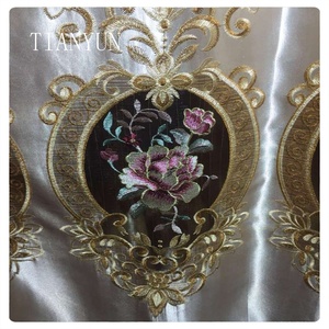 Rideaux de fenêtre pare-soleil qualité supérieure rideau occultant brodé de belles fleurs turques européennes - Product Image 4