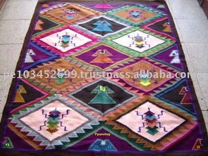 Tenture murale tapisserie en laine faite à la main 60X46 pouces tissé au Pérou ensemble de tapis - Product Image 1