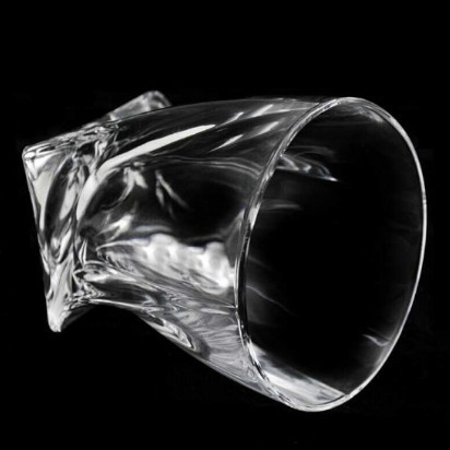 Wholesale 10oz Lead-free Crystal Twisted Whiskey Glasses Cup