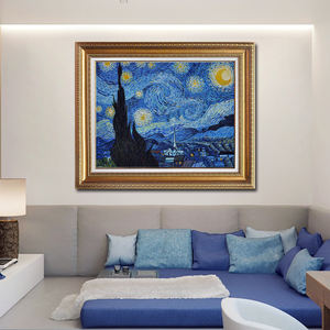 Noche Estrellada famoso artista lienzo arte Van Gogh antiguos de <span class=keywords><strong>la</strong></span> reproducción pintura de pared aceite - Product Image 5