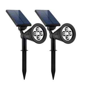 2019 New Product Upgraded 3-In-1 Waterproof Solar Landscape Spotlight Outdoor Lighting For Yard Garden Driveway, 2packs