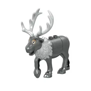 圣诞老人麋鹿驯鹿摆件积木儿童益智迷你玩具
