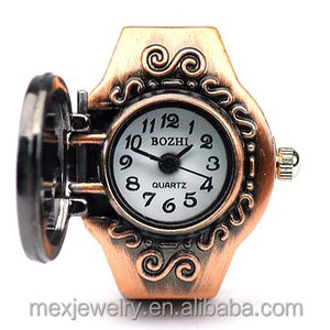 Steampunk स्टील के कीमियागर एडवर्ड मोबाइल फोनों कांस्य टोन क्वार्ट्ज फिंगर रिंग घड़ी अनुकूलित - Product Image 2