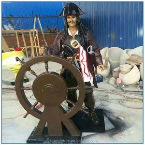 Al aire libre tamaño de la fibra de vidrio pirata de dibujos animados escultura para la venta - Product Image 1