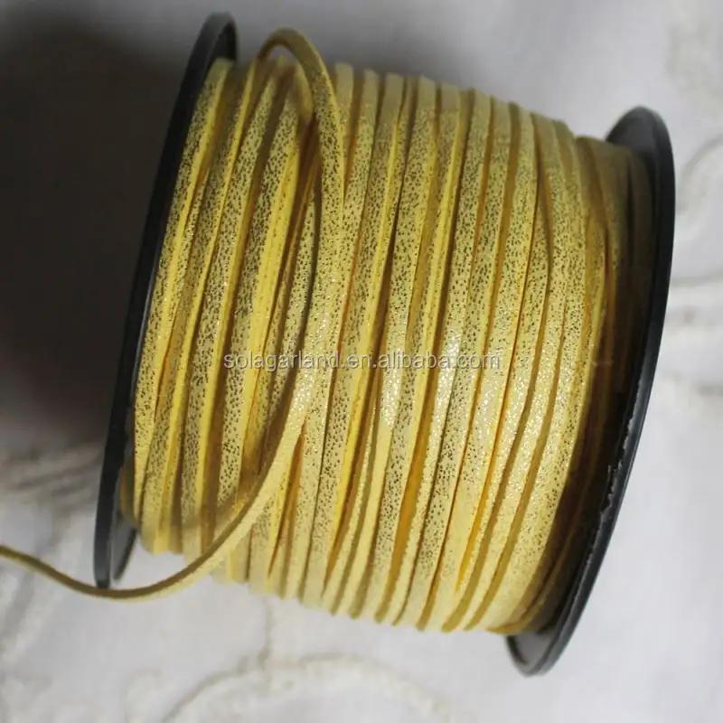 Glitter Beautiful Artificial Suede Cord korean Leather Cord Colorful Thread Line string line