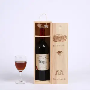 Lujosa caja de regalo para botella de vino, de madera, para Whisky, licor, Vodka, Gin, envase Aquavit