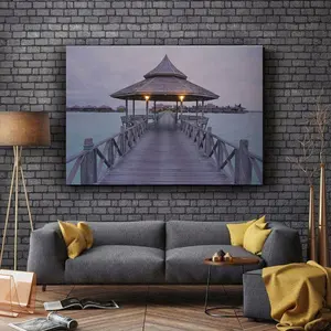 Canvas Prints with Led Lights Wall Picture with Dock Painting for Home Decor Oil Modern Wall Decoration Custom Size Multi Colors