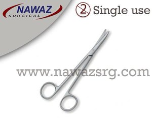 กรรไกรเม็ทเซ็นเบมสแตนเลส19ซม. เครื่องมือผ่าตัดใช้ครั้งเดียวแบบใช้แล้วทิ้ง - Product Image 2