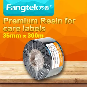 Fangtek FT56 Wassen Hars Care Lint 30 Mm X 300 M Zwarte Kleur Voor Kledingstuk Etiketten Barcode Print