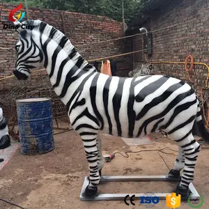 Vergnügung lebensgroße Glasfaser-Zebras tatue für Park