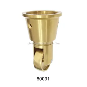 Traditional vintage style round socket cup brass castor wheels 60031