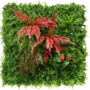 Outdoor Indoor Große dekorative getrocknete Pflanzen Kunststoff Living Green Wall Grass Mat Künstliche Buchsbaum Hecke Imitation Zaun