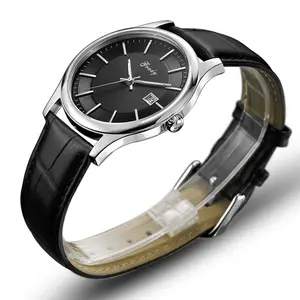 New Men Quartz Watches Top Brand Luxury Leather stainless steel fashionable wristwatches