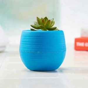 Mini di Plastica Rotondo Pianta <span class=keywords><strong>Vaso</strong></span> di Fiori per il Giardino di Casa Ufficio Decor - Product Image 6