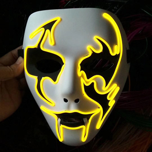 Masque de danse fantôme en PVC, 1 pièce, Cool, masques de cavalier de <span class=keywords><strong>Kamen</strong></span>, masques Hip-Hop, lumières blanches pour la maison Bar, outils pour soirées en boîte de nuit, fournitures - Product Image 1