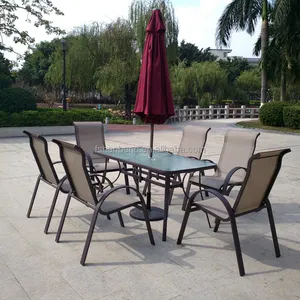 bras chaise table basse en rotin Suppliers-Patio de jardin, cadre en aluminium, ensemble avec table à manger et chaises, vente en gros, 2016