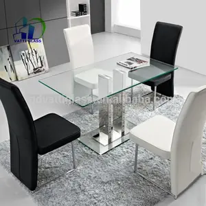 钢化玻璃顶部使用现代玻璃餐桌设计 6毫米钢化玻璃桌面出售