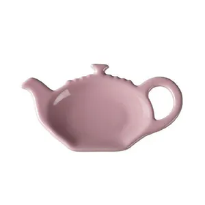 Porta bustine di tè in ceramica semplice all'ingrosso a forma di teiera