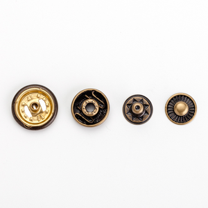 Bouton-pression rond en laiton sur mesure pour couture, fixation <span class=keywords><strong>Sanko</strong></span> SK-S101201, dos plat, certifié Oeko-TEX 100 - Product Image 2