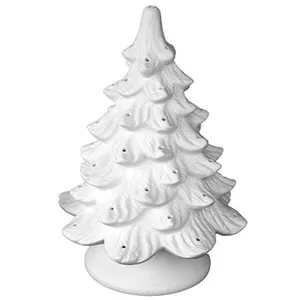 Hiasan Keramik Bisque Cetakan Pohon Natal