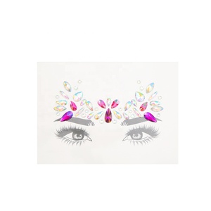 Autocollants de tatouage de gemme temporaire auto-adhésifs personnalisables Rhinestone Eyeliner Face Jewelry for Festivals - Product Image 3