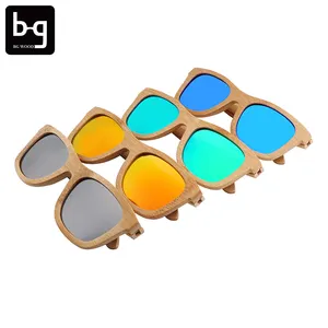 Women Big Whole Sale Unique Design Supplier Sunglasses No Minimum Order Wooden Bamboo Sunglass
