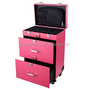 AW Professional 14x9x20 "Nail Artist 4 ruote Rolling Makeup Case Cosmetic Artist Trolley - Product Image 3