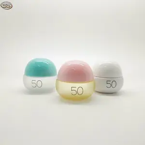 최신 다색 맞춤형 새로운 디자인 귀여운 아기 버섯 플라스틱 50g 크림 항아리