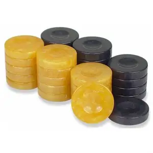 Fichas de backgammon design de pérolas em preto e amarelo